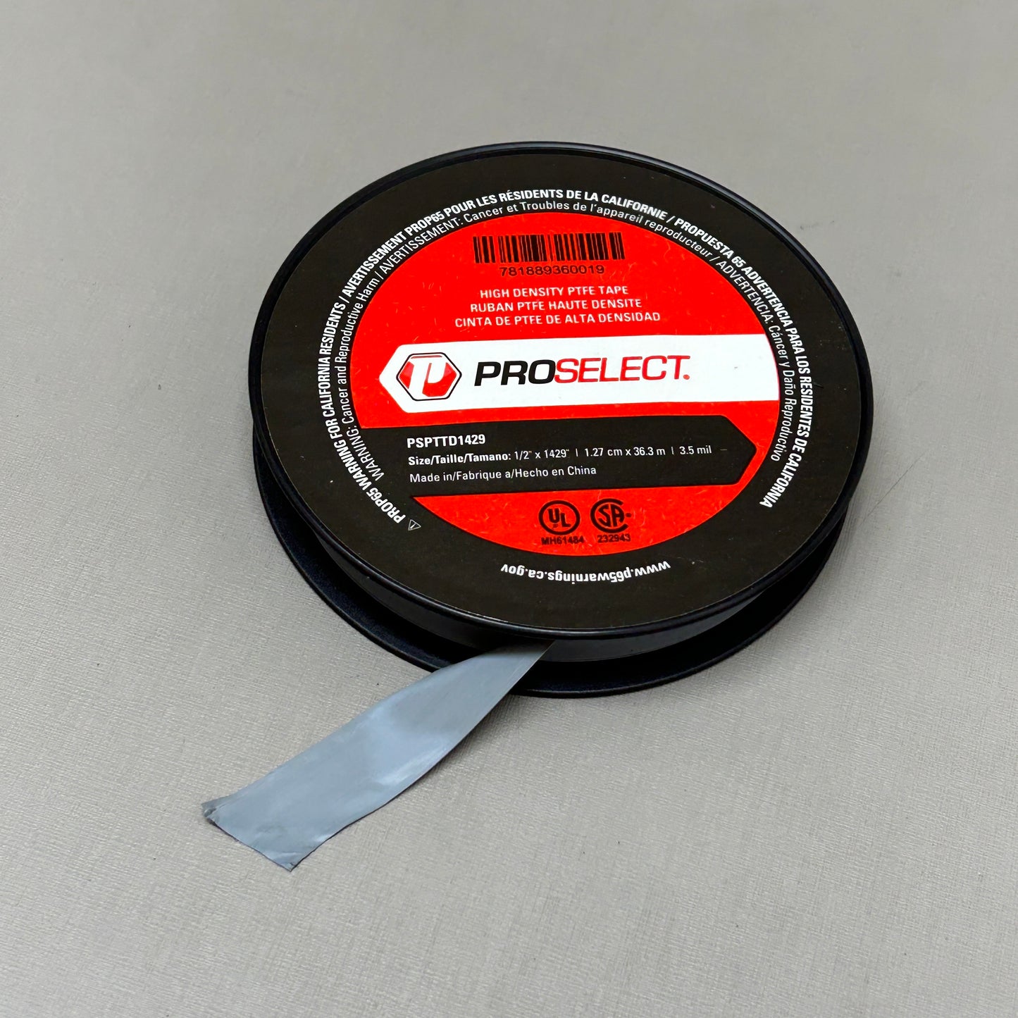 PROSELECT 5 Pack! ptfe Teflon Seal Thread Tape 1/2" x 1429" Gray PSPTTD1429 (New)