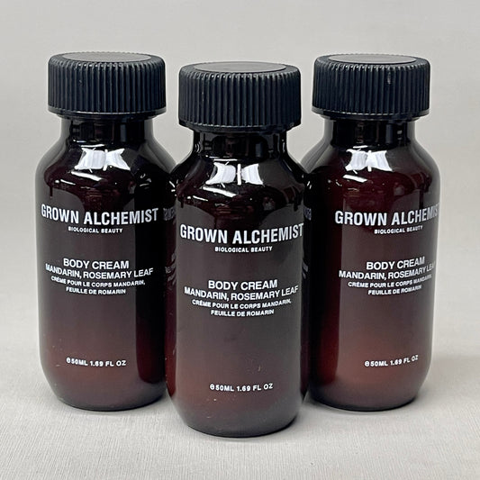 GROWN ALCHEMIST 3-PACK! Body Cream Mandarin Rosemary Leaf 1.69 fl oz (New)