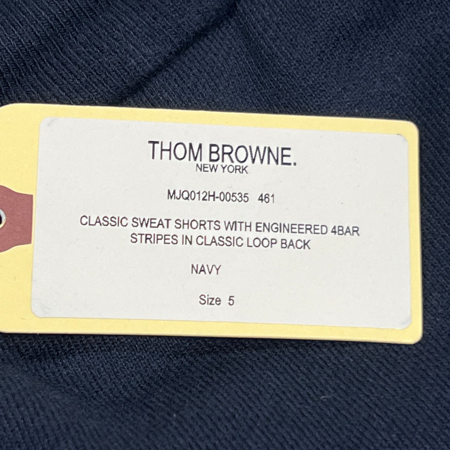 THOM BROWNE Classic Sweat Shorts w/4 Bar Loop Back Navy Size 5 (New)