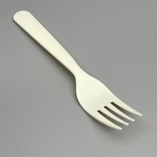 ZA@ KANAK NATURALS (1,000 FORKS) Heavy Weight Flexible Plastic Forks Individually Wrapped Cream PC6200 B