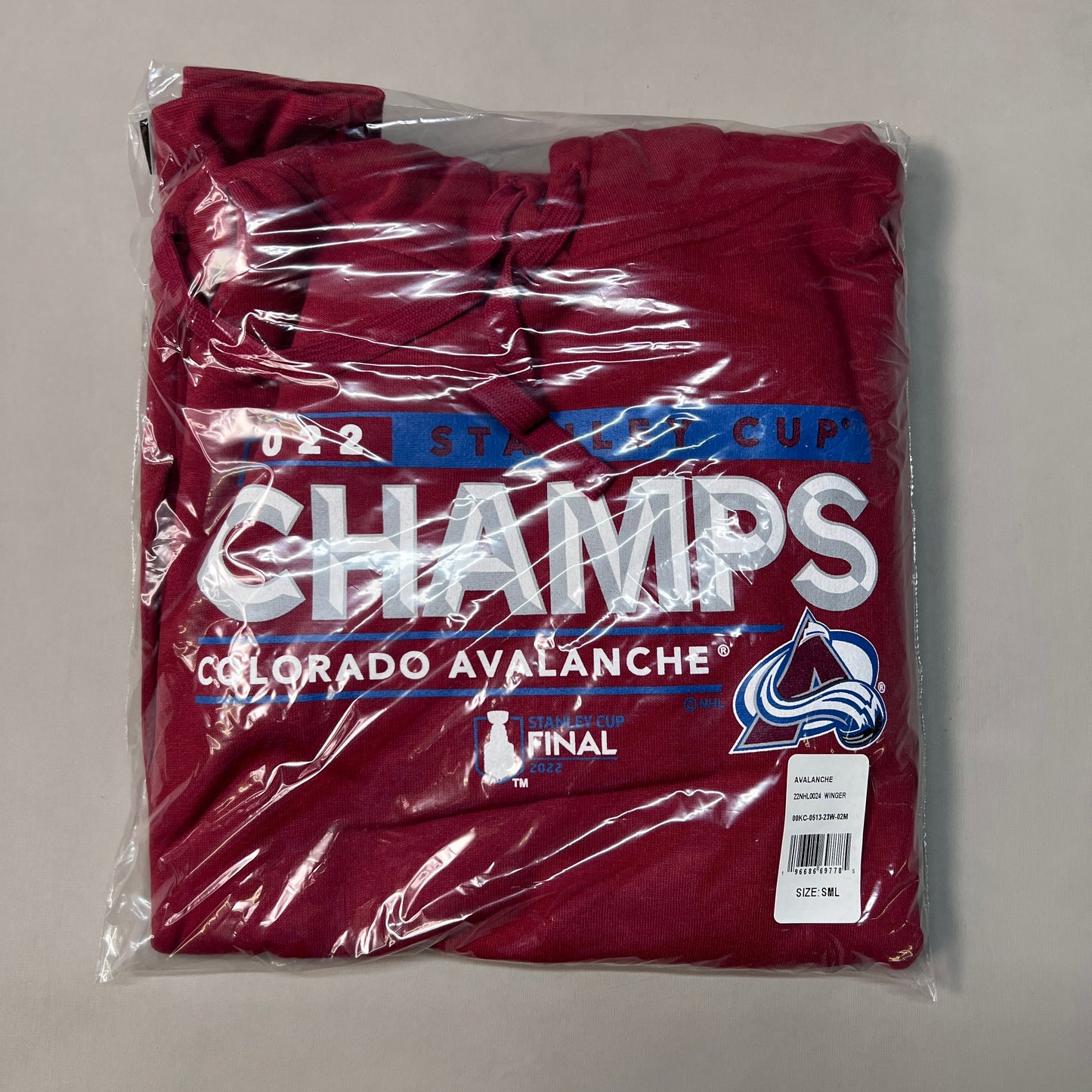 FANATICS 2022 Stanley Cup Champs Colorado Avalanche Final Hoodie Sz S Burgundy 22NHL0024 (New)