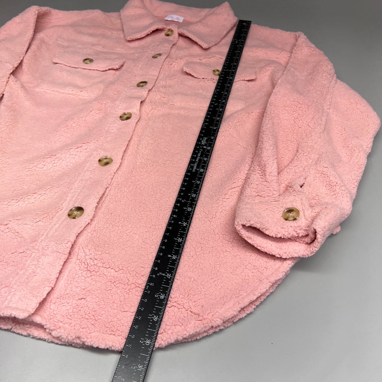 PINK LILY Fleece Button-up Jacket Women's Sz 2XL Mauve Pink PL177 (New)