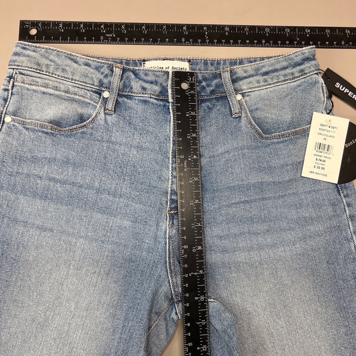 ARTICLES OF SOCIETY Orchidland Ripped Denim Jeans Women's Sz 26 Blue 4009TQ3-717 (New)