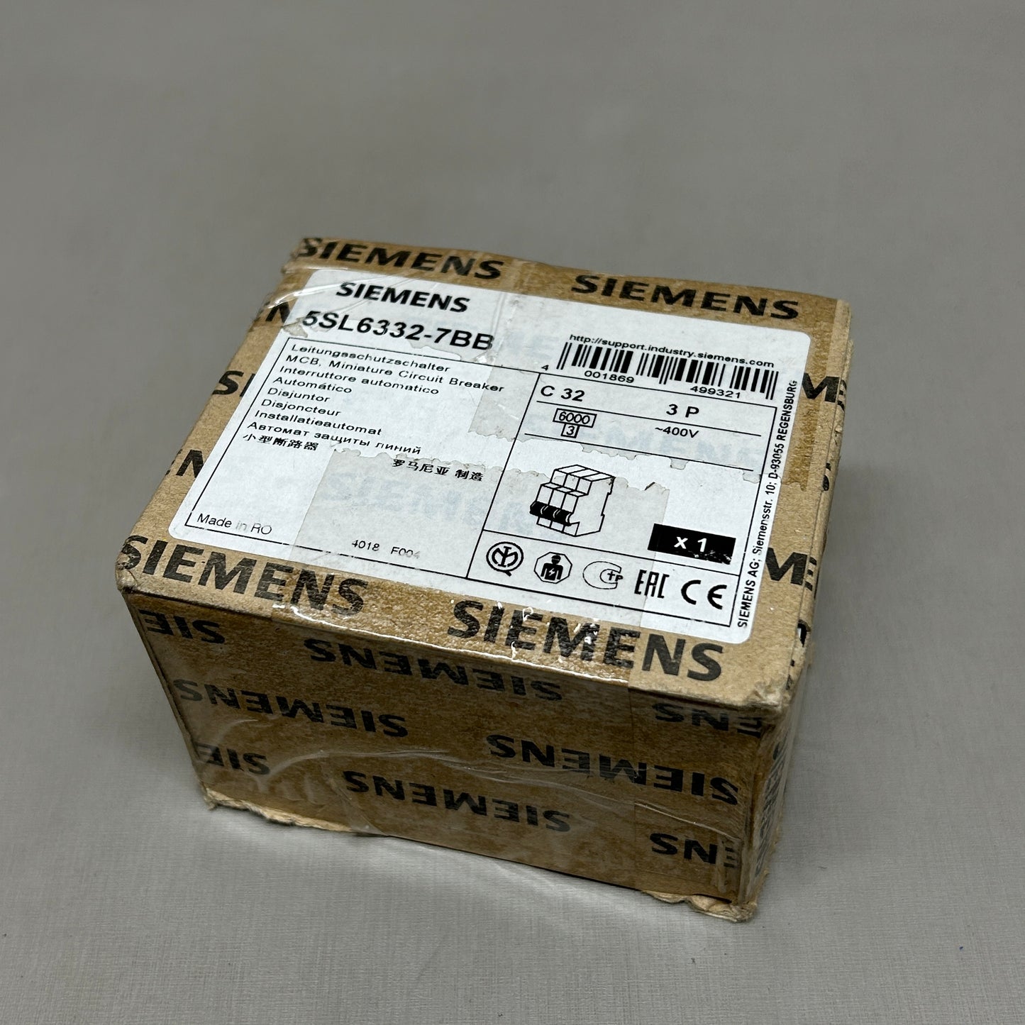 SIEMENS Miniature Circuit Breaker 230V 6KA Off-White 5SL6332-7BB (New)