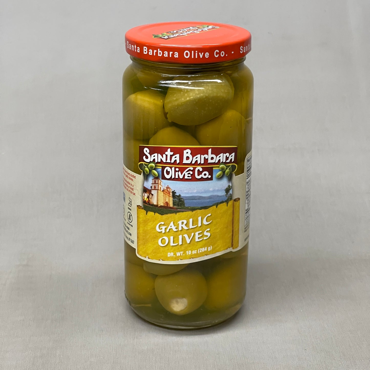 SANTA BARBARA OLIVE CO. 6-PACK! Garlic Stuffed Olives 10 oz Jars BB 11/24 (New)