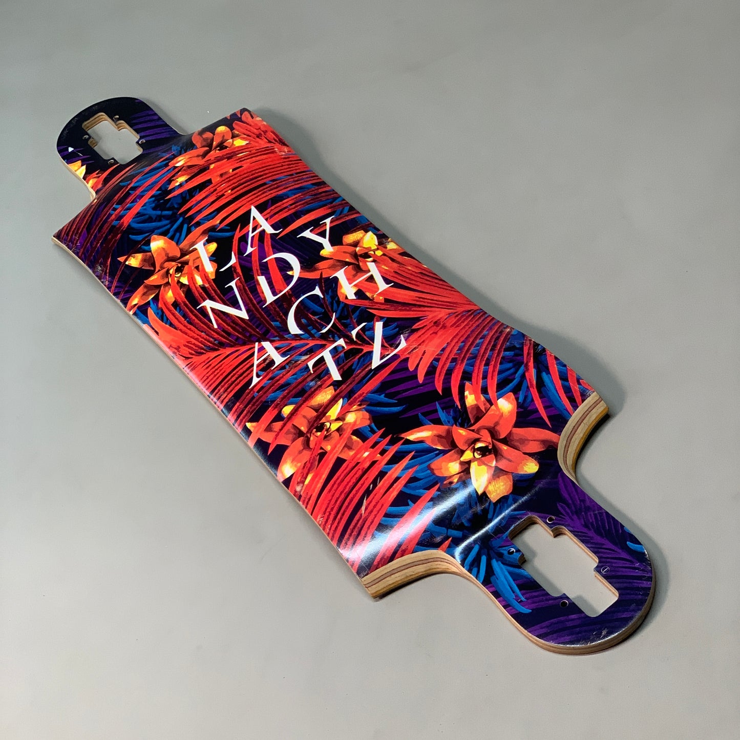 LANDYACHTZ Switchblade 36 Tropic Red/Orange/Blue Longboard Deck Without Grip Tape 36"x9.5" (New Other)