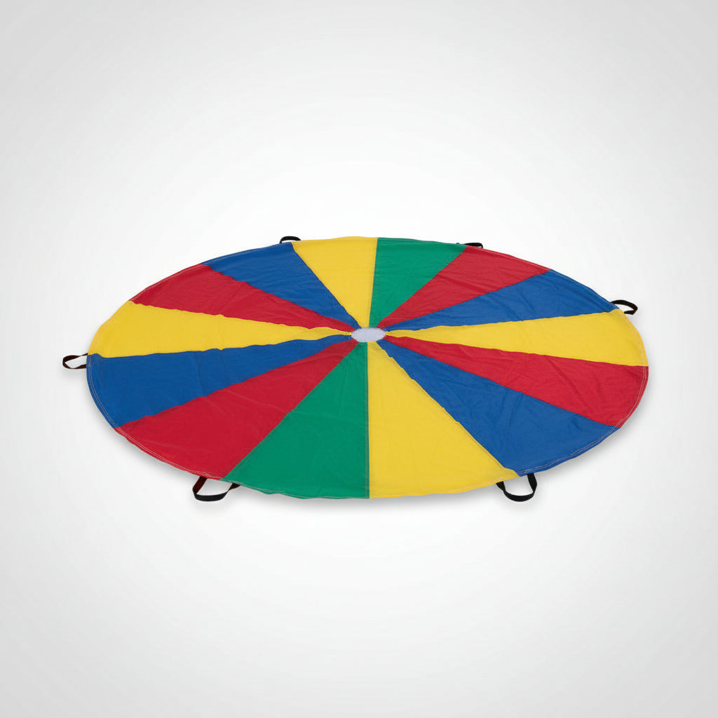 MARTIN Sports Parachute Rip-stop Material  20' Dia 16 Handles Rainbow 1PCP19