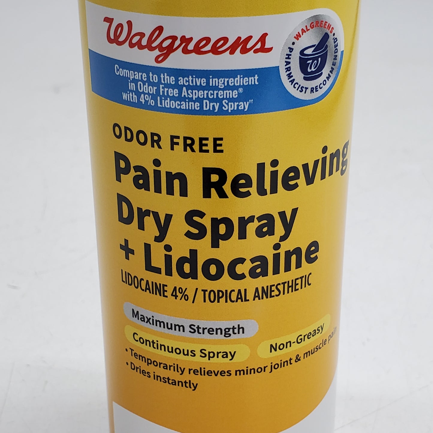 WALGREENS Pain Relieving Dry Spray + Lidocaine Topical Anesthetic 4 OZ BB 01/27