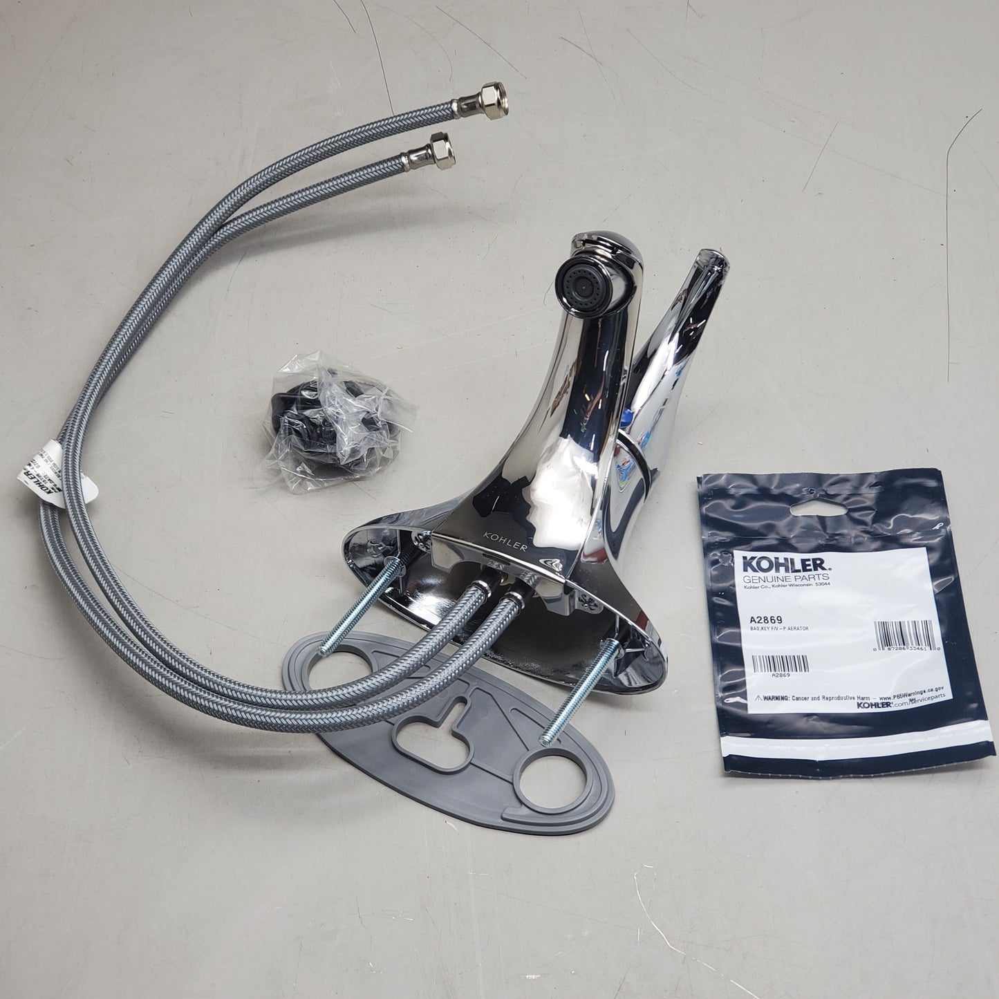 KOHLER Bathroom Lav Faucet Centerset 1 Hand Polished Chrome 15199-4NDRA-CP (New Other)