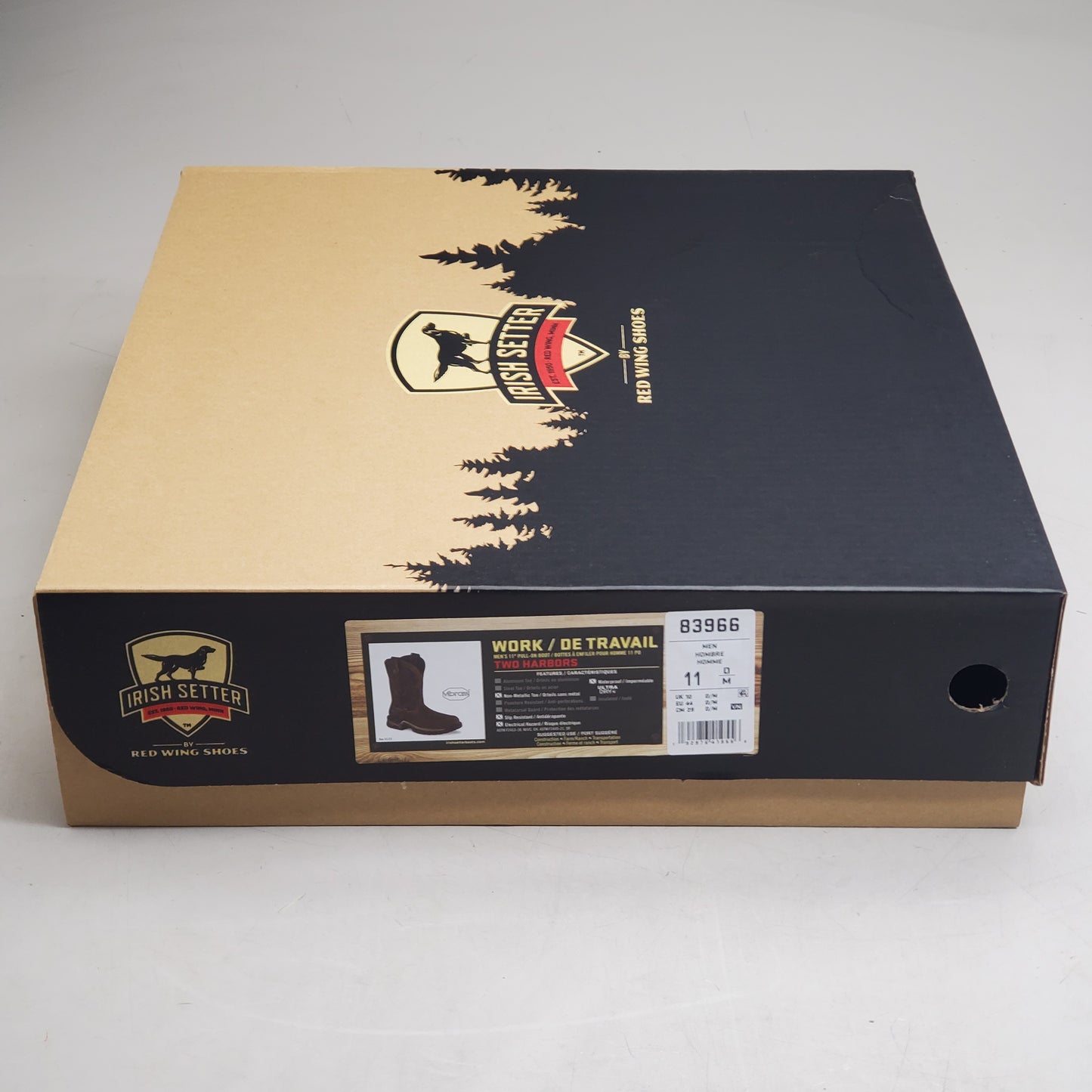 RED WING Irish Setter Two Harbors 11" Pull-on Boot Work Safe Toe Men's SZ 11D Brown 83966 Waterproof