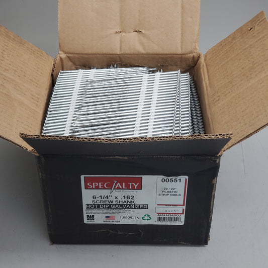 SPECIALTY Hot Dip Galvanized Plastic Strip Nails Screw Shank 6-1/4"x.162 A614162ADOJ