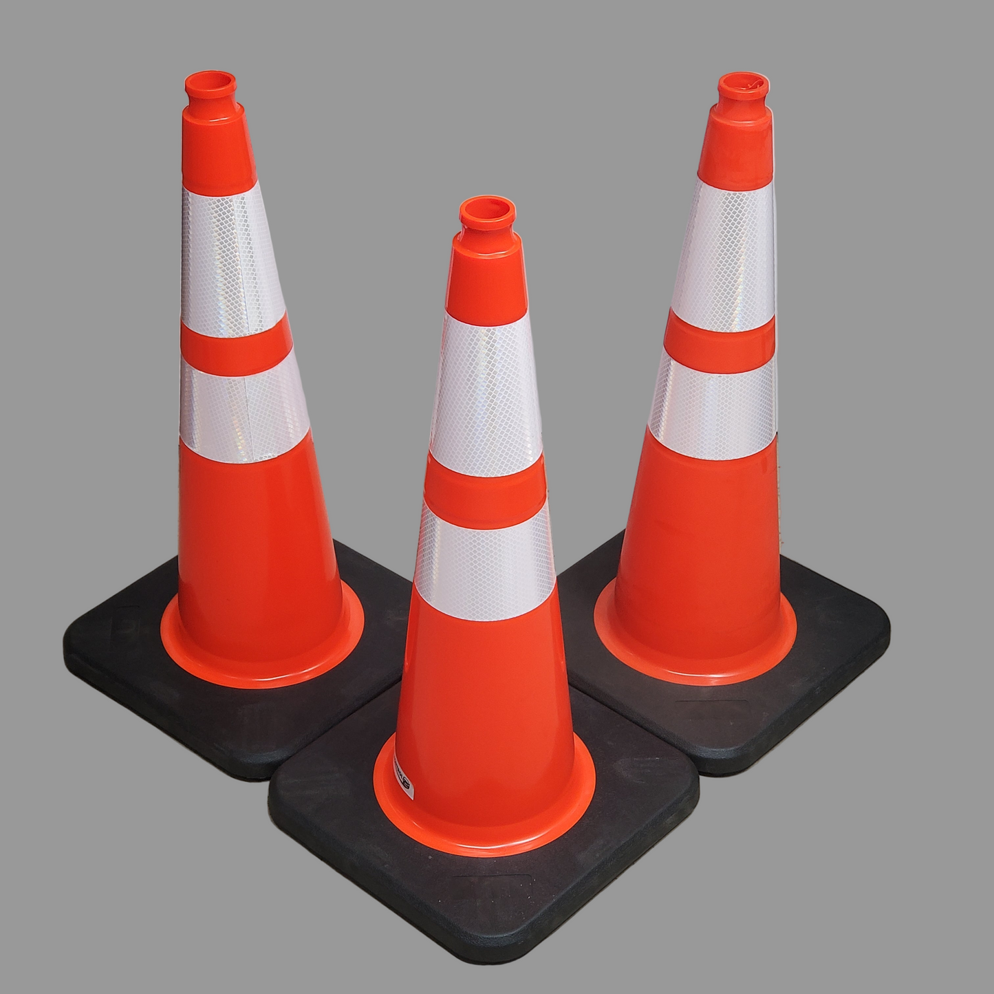 TRAFFIC KONTROL (3 Pack) Heavy Duty Reflective Cone 28" Tall 14" Base Orange