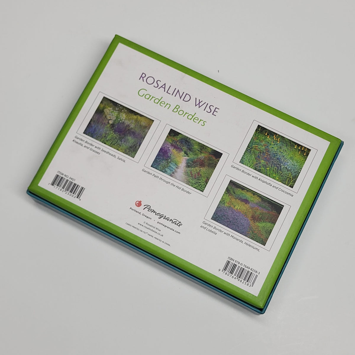 POMEGRANTE (20 PACK) Rosalind Wise Garden Borders Notecards W/ Envelopes 4x6"