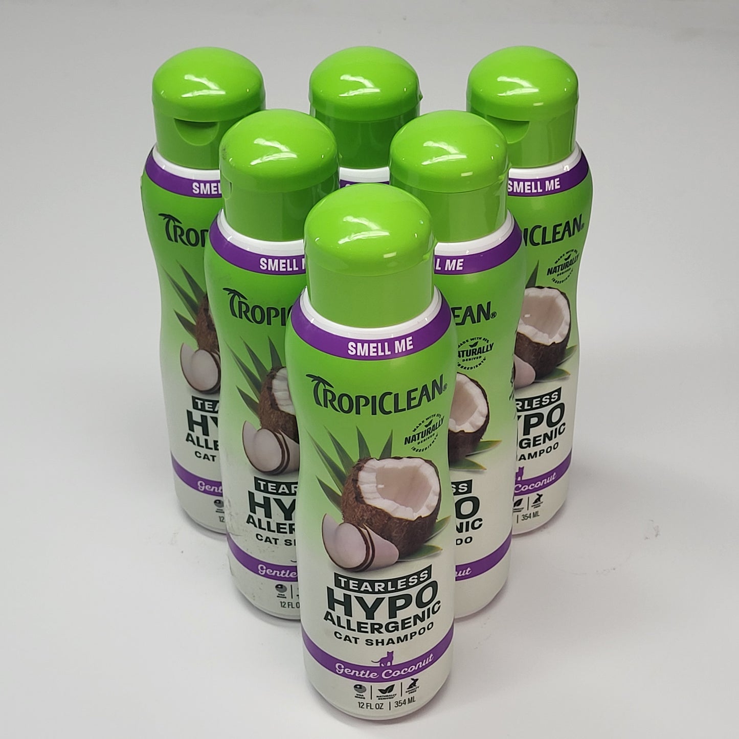 TROPICLEAN (6 PACK) Tearless Hypo Allergenic Cat Shampoo Gentle Coconut 12 oz
