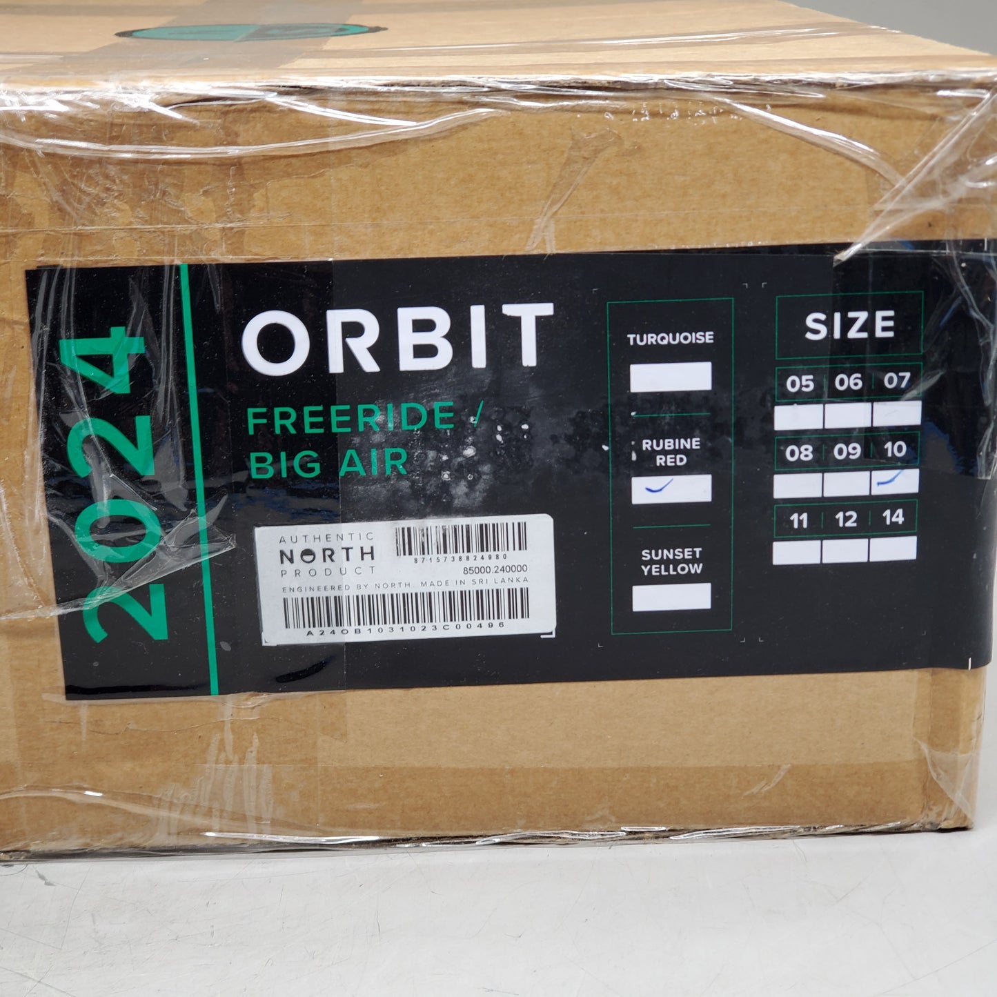NORTH Orbit Freeride / Big Air Water Surfing Kite 2024 10 Meter Rubine Red 85000.240000