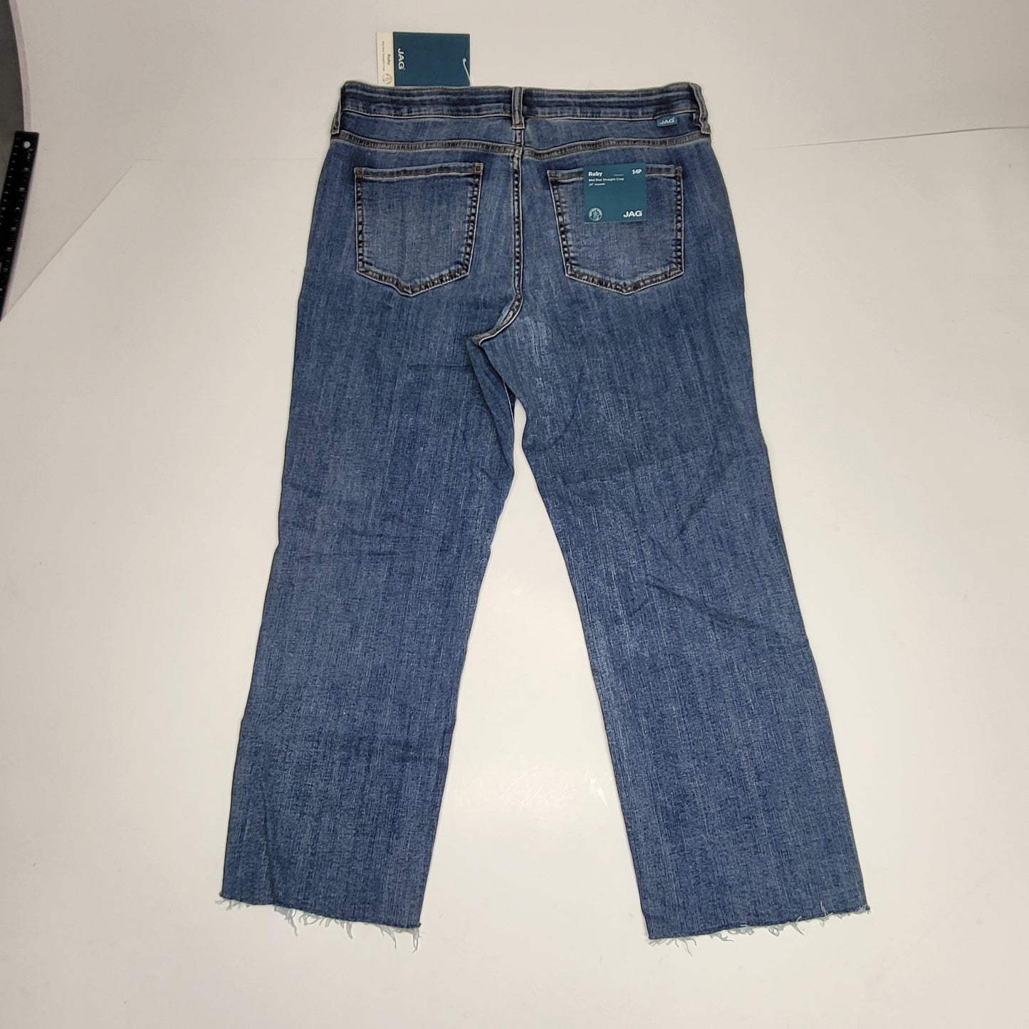 JAG Ruby Mid-rise Elastic Straight Crop Sz 14P Oceanfront JP2877SCV321