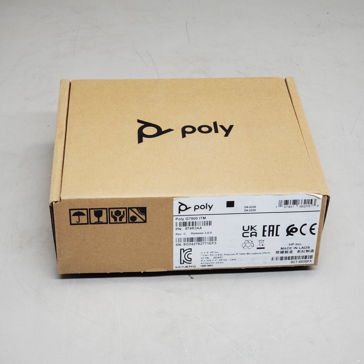 POLYCOM Wired IP Table Microphone for Conference Room G750 Itm Black 874R3AA