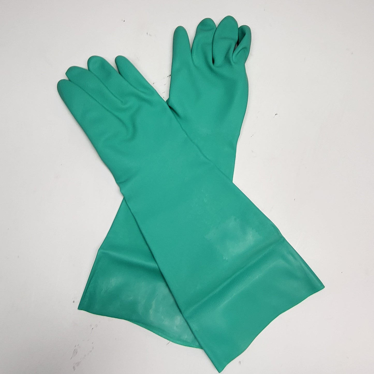 SAN JAMAR (2 PACK) Flexible Nitrile Rubber Dishwashing Gloves 19" Green 19NU-L