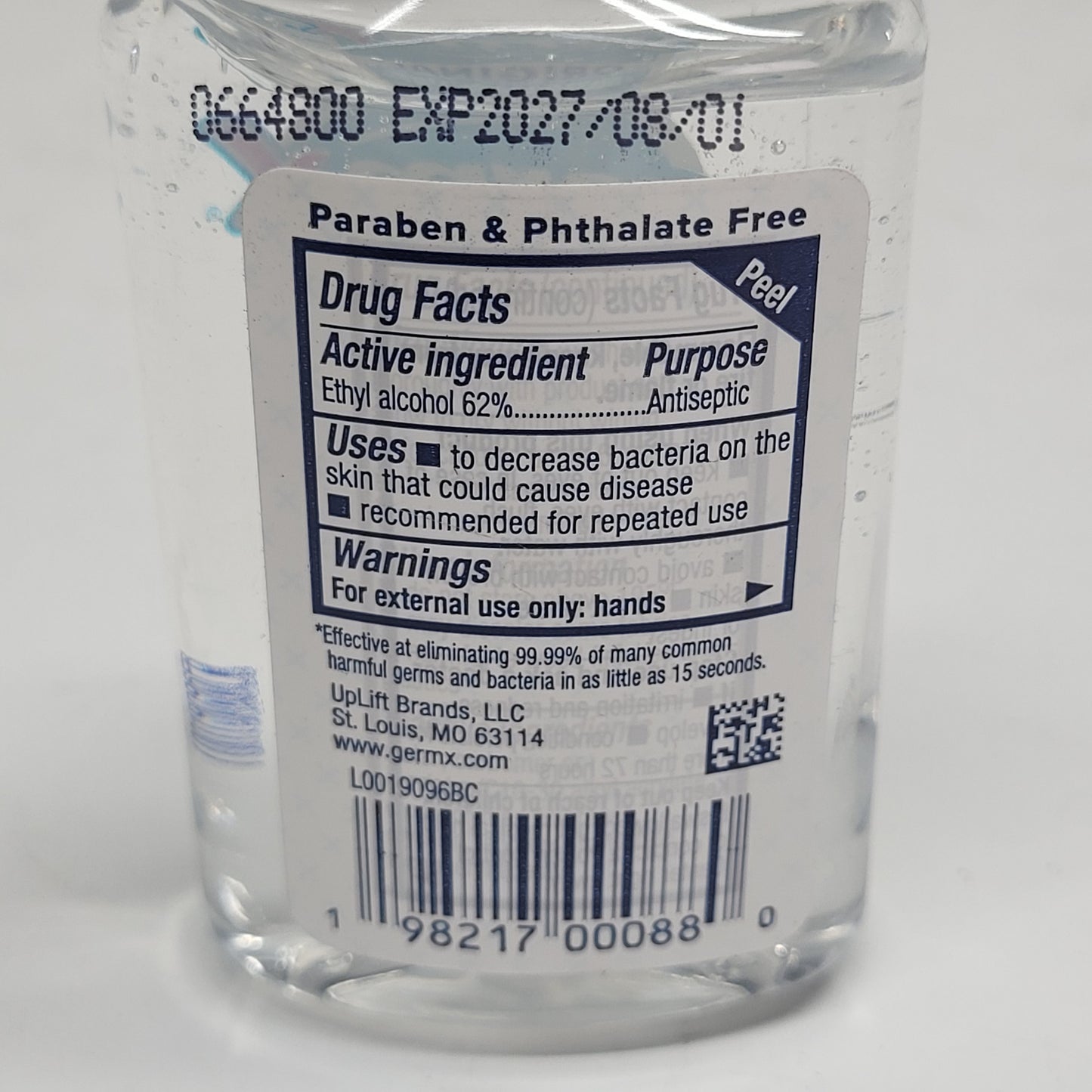 ZA@ GERMX (8 Pack)Germx Original Hand Sanitizer 2oz Bb 08/27 2oz