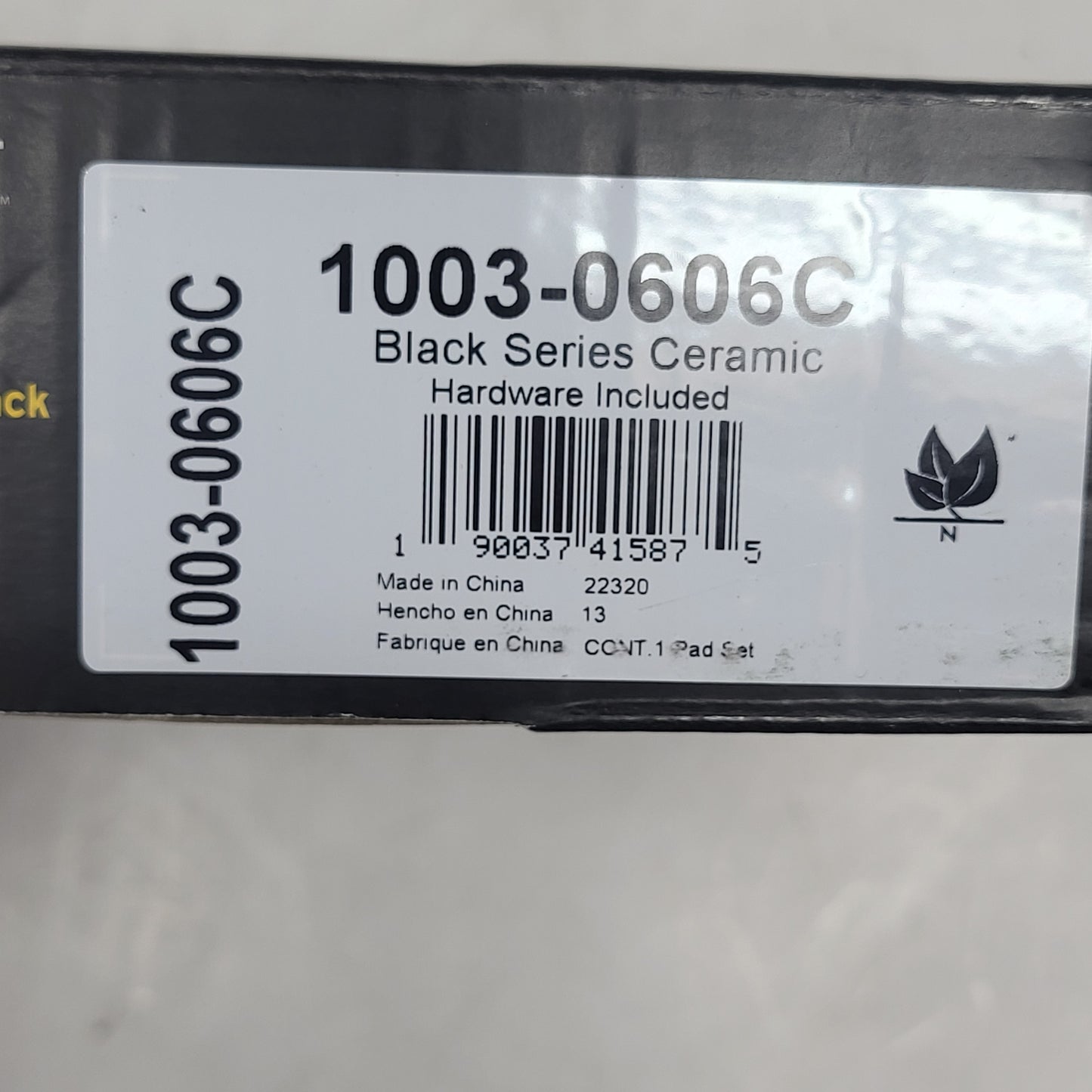 QUALITY-BUILT Ceramic Disc Brake Pad Set Black Rear 1003-0606C