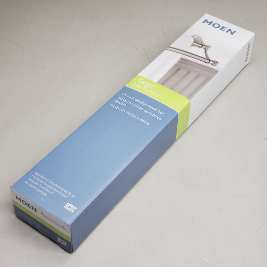 MOEN Sage Double Towel Bar 24" Brushed Nickel DN6822BN