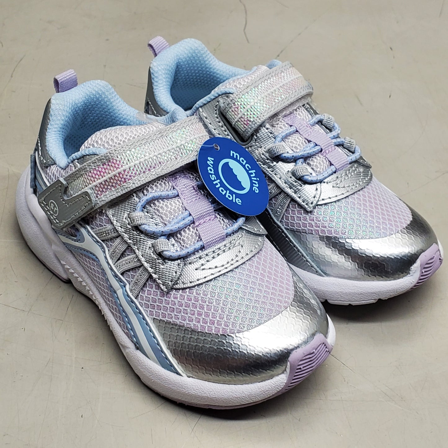 STRIDE RITE M2P Journey 3.0 Sneaker Shoes Toddler SZ 5.5W Silver Sparkle BG034705