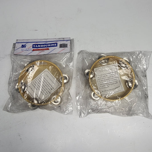 ZA@ RHYTHM BAND INSTRUMENTS (2 PACK) Tambourine Genuine Rawhide