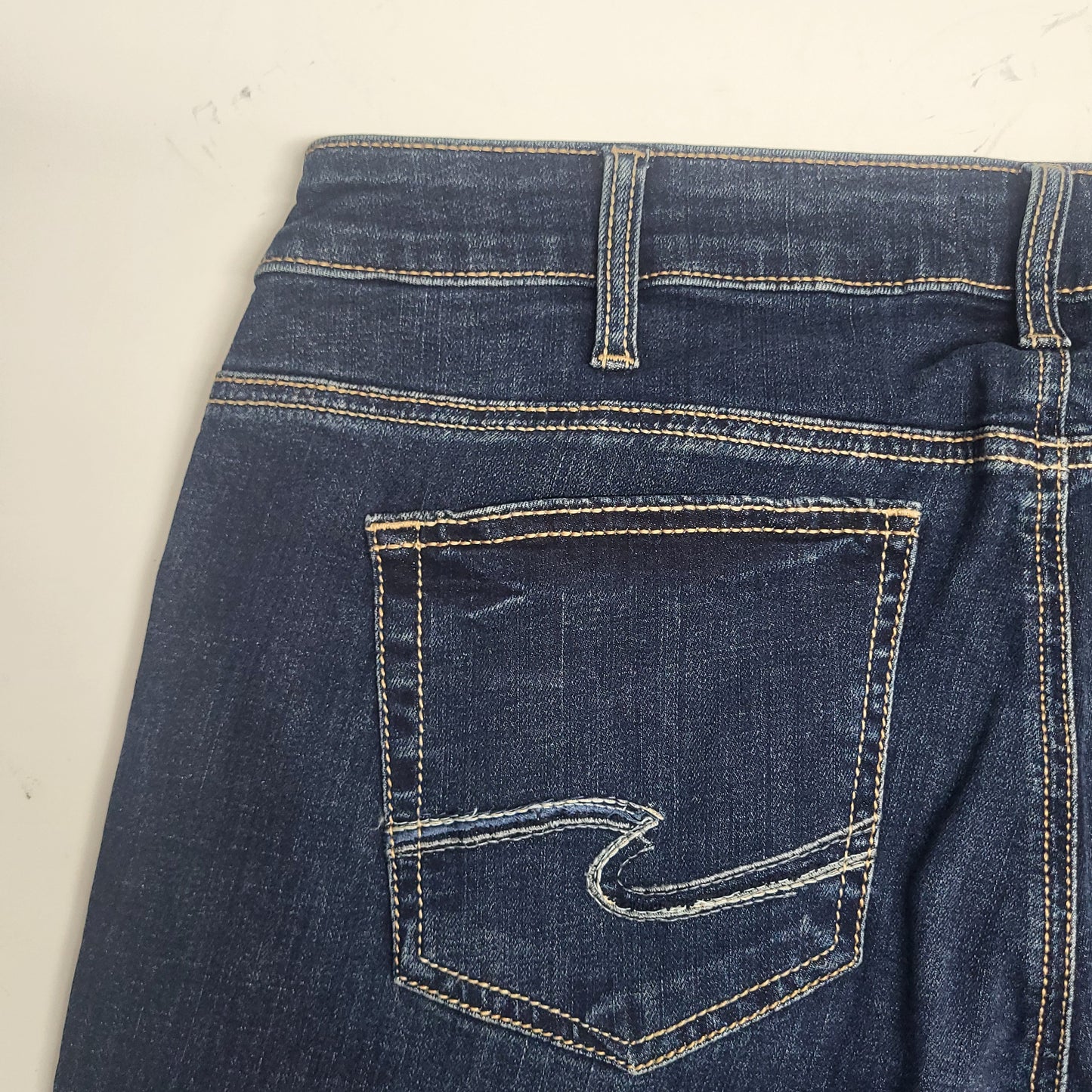 SILVER JEANS CO. Boyfriend Mid Rise Slim Leg Sz 14/29 Indigo W27101CVS415
