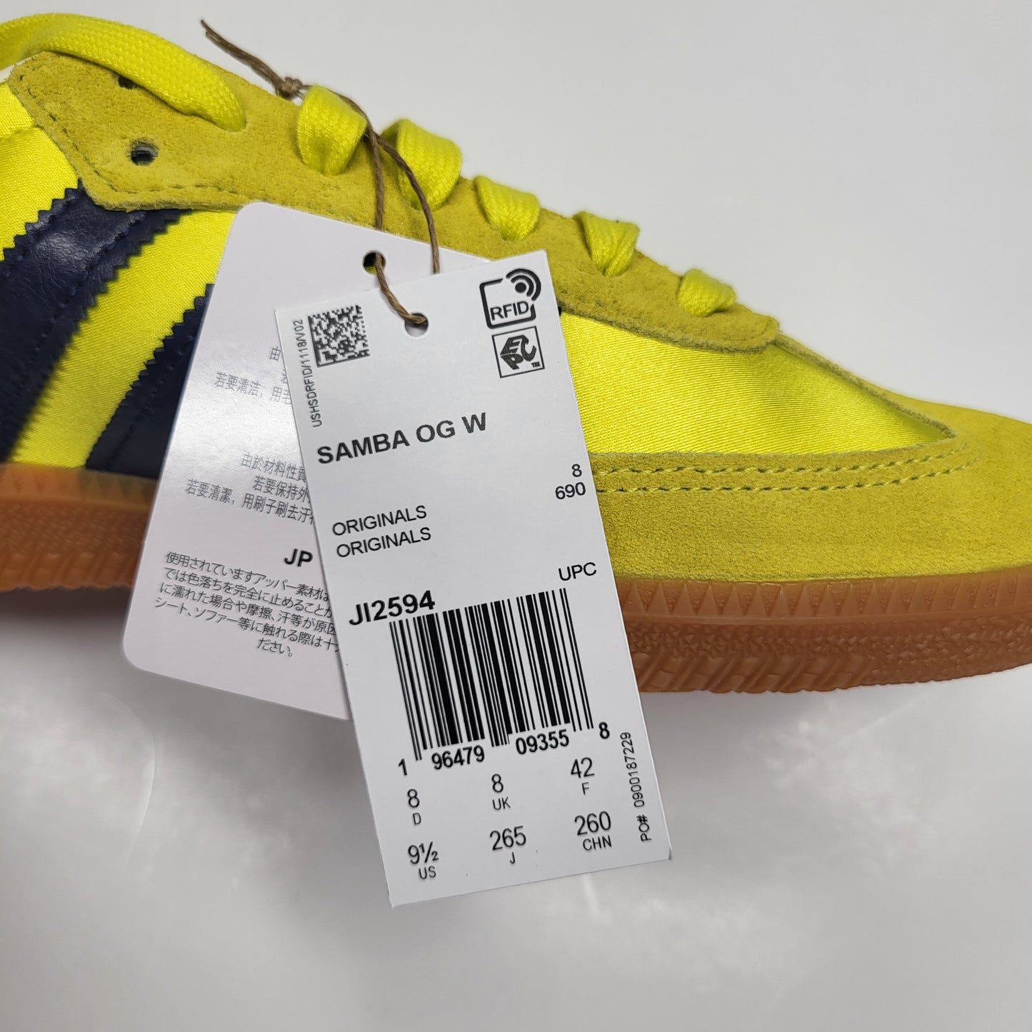 ADIDAS Samba Og W Sneakers Women's Sz 9.5 Yellow, Night Indigo & Cream JI2594