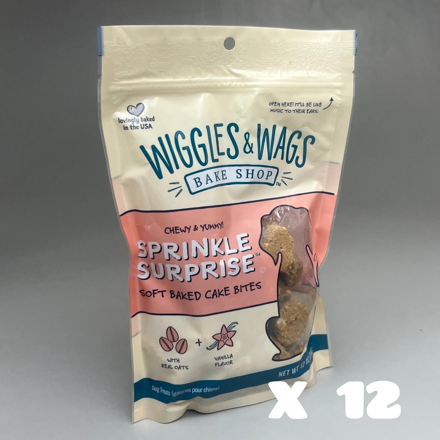 ZA@ WIGGLES & WAGS Sprinkle Surprise (12 PACK) Dog Food Treats 12oz (Exp 3/25)
