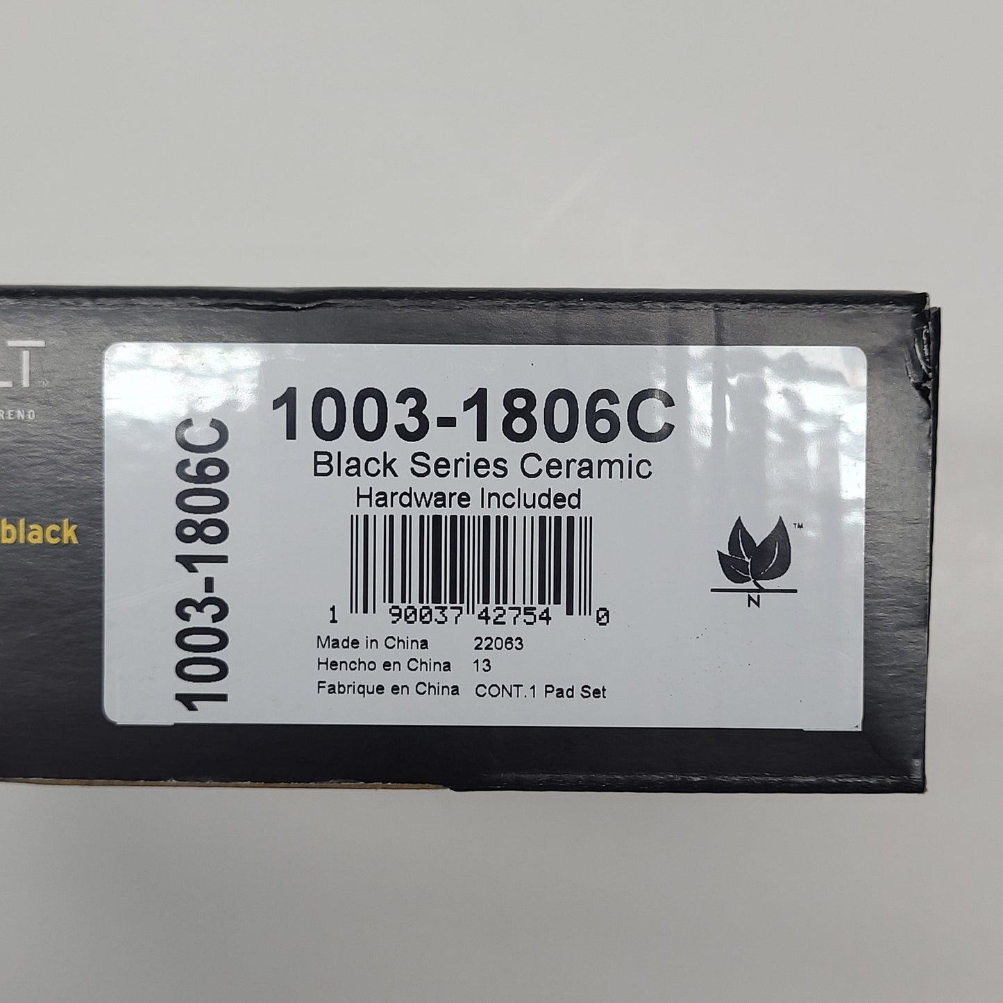 QUALITY-BUILT Ceramic Disc Brake Pad Set Black Rear 1003-1806C