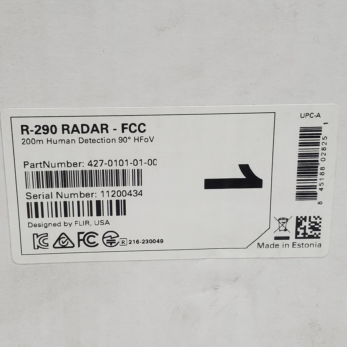 FLIR Elara R-290 Ground Security Radar Detection 200M-400M White 427-0101-01-00