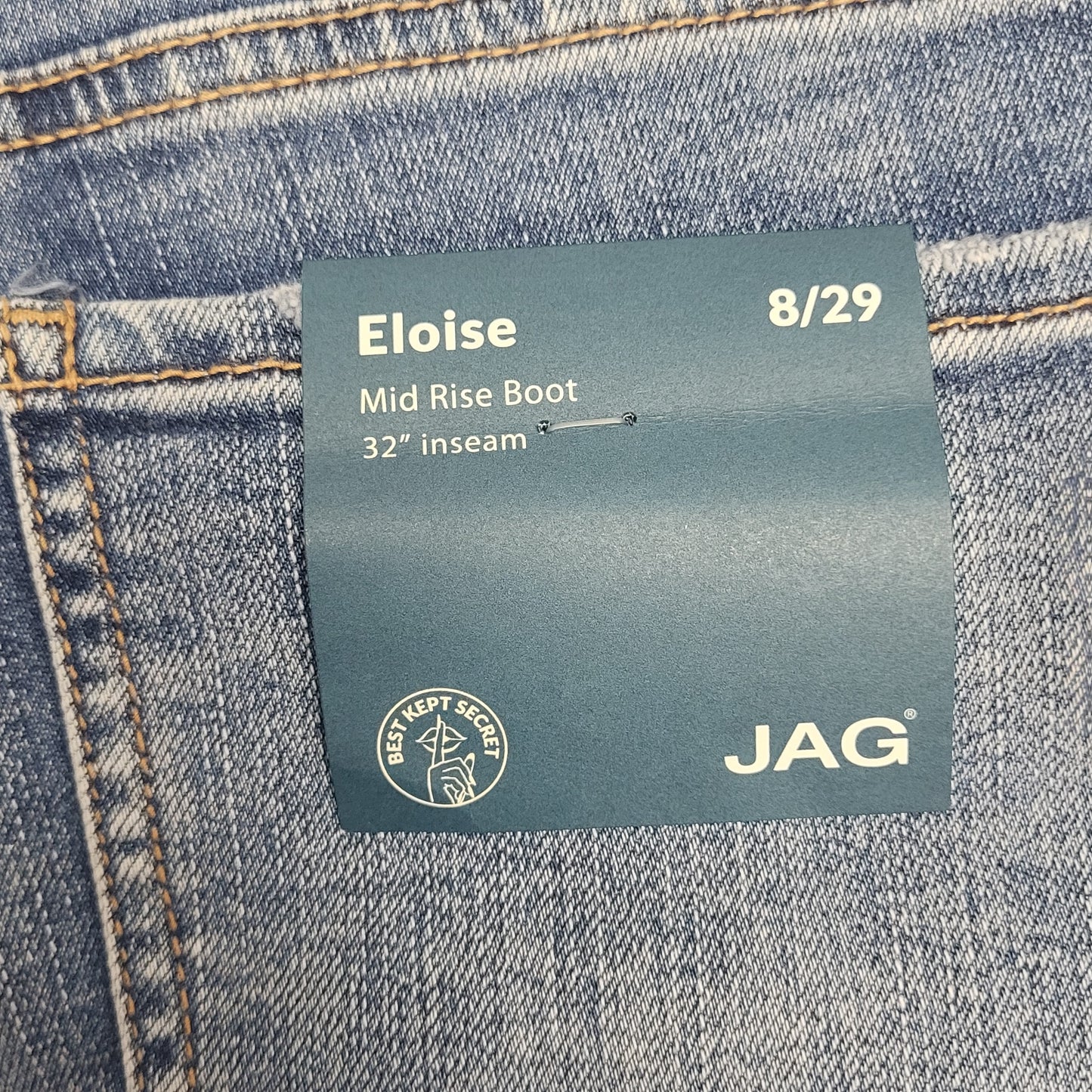JAG Eloise Mid Rise Boot Jeans Womens Sz 8/29 Seattle Blue J2869EPK205