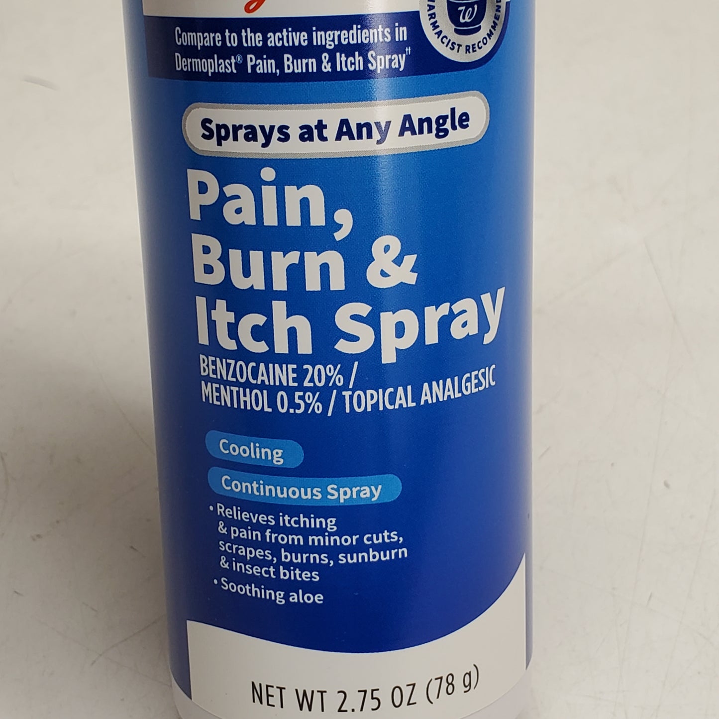 WALGREENS Pain, Burn & Itch Spray Topical Analgesic 2.75 OZ BB 02/27