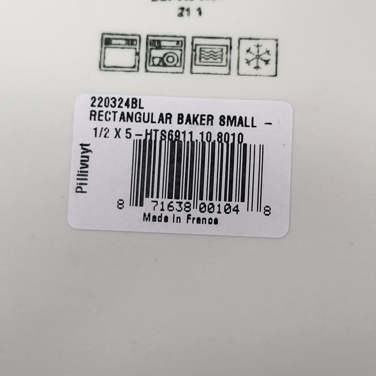 PILLIVYUT Rectangle Baker Small Porcelain Dish 9.5"x5" 220324BL