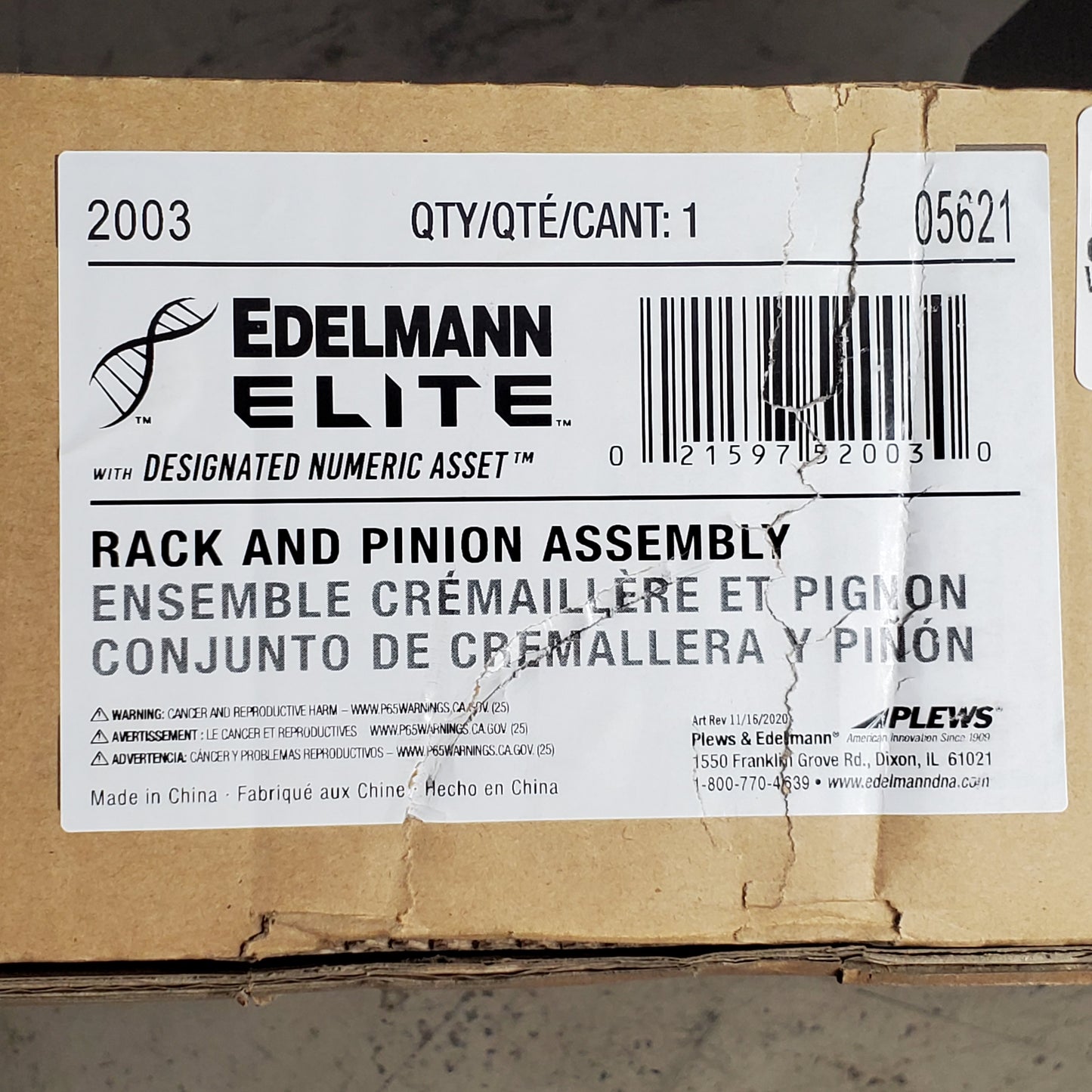 EDELMANN ELITE Rack And Pinion Assembly #2003 For Ford Mazda And Mercury Cars 1999-01