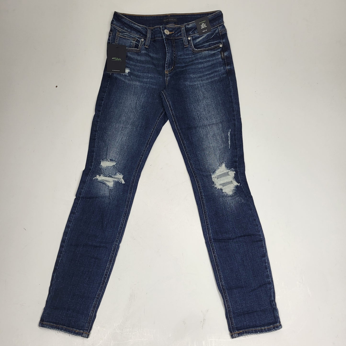 SILVER JEANS CO. Suki Curvy Fit Skinny Leg Eco Friendly Sz 28/27 Indigo
