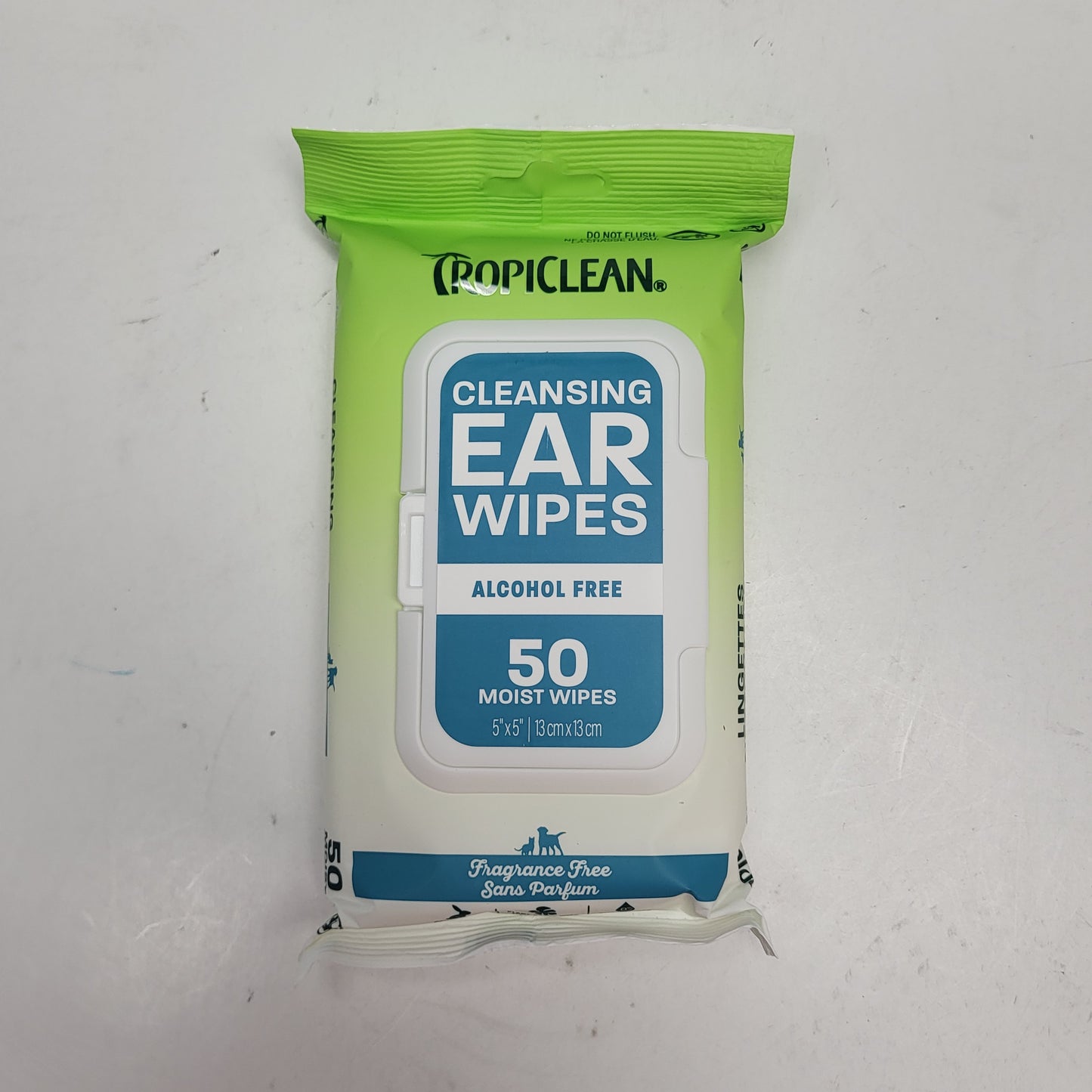 TROPICLEAN (4 PACK) Cleansing Moist Pet Ear Wipes Fragrance Free 50 Wipes