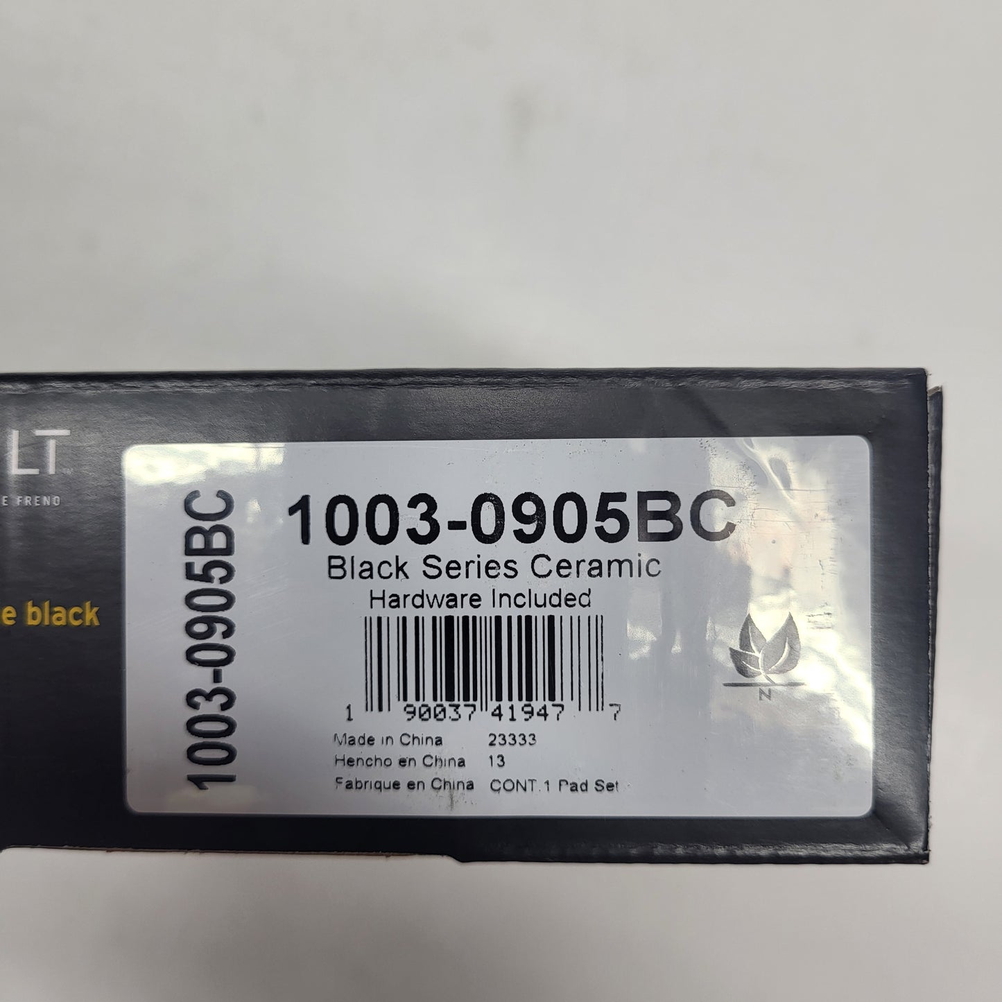 QUALITY-BUILT Ceramic Disc Brake Pad Set Black Rear 1003-0905BC