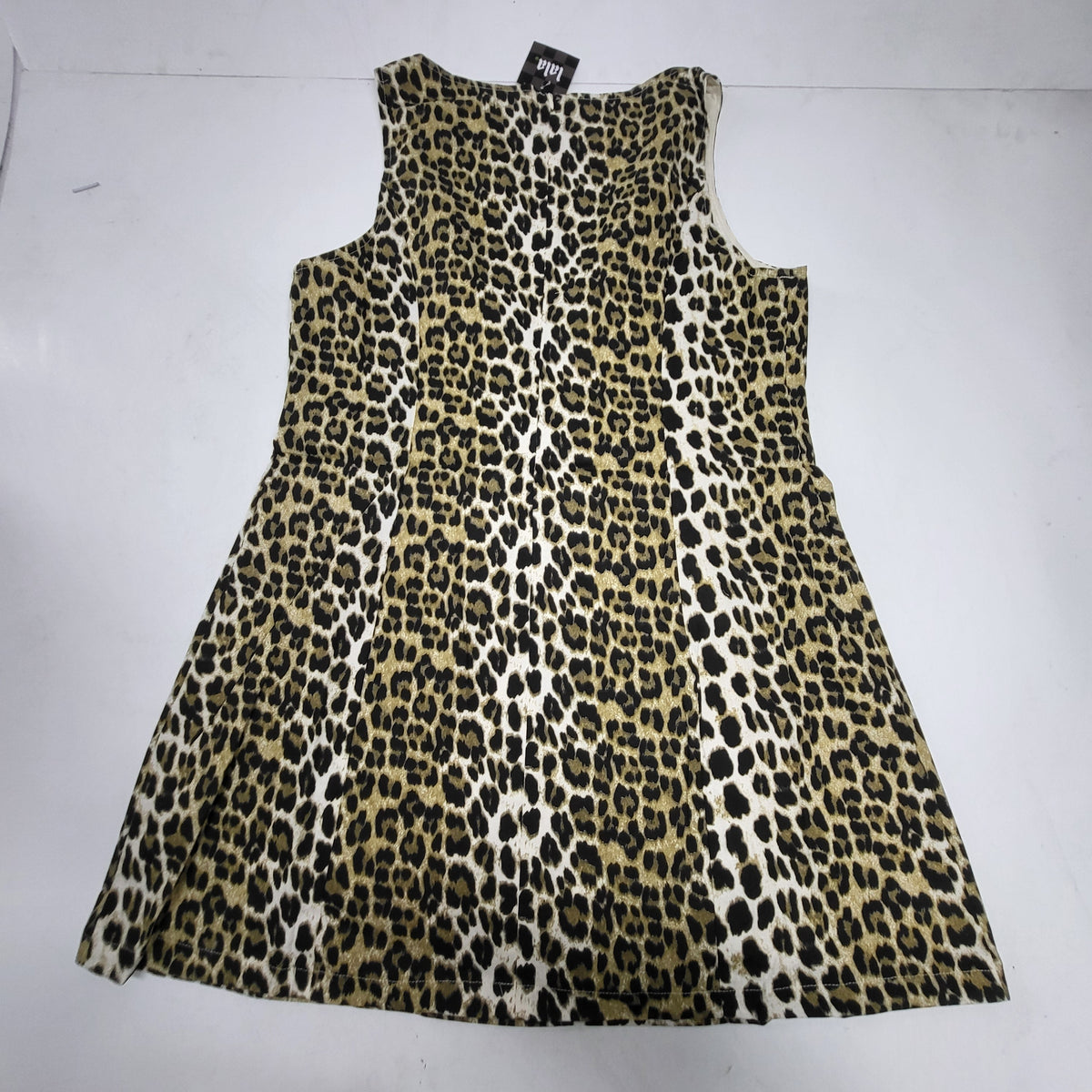 DRESSED IN LALA Put a Spell on You Linen + Cotton Blend Mini Dress XL Leopard