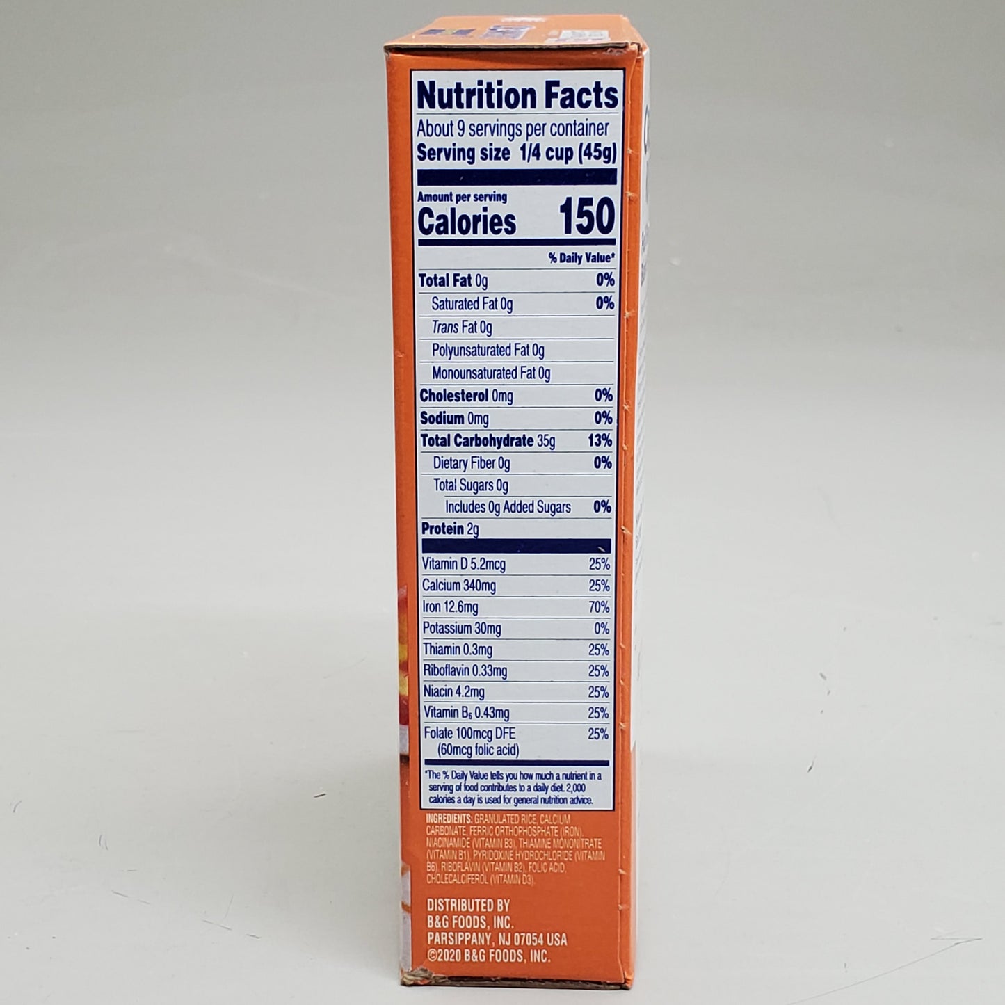 B&G FOODS (12 Pack) Cream Of Rice Hot Cereal Gluten Free 14 oz 80100698 BB 6/26