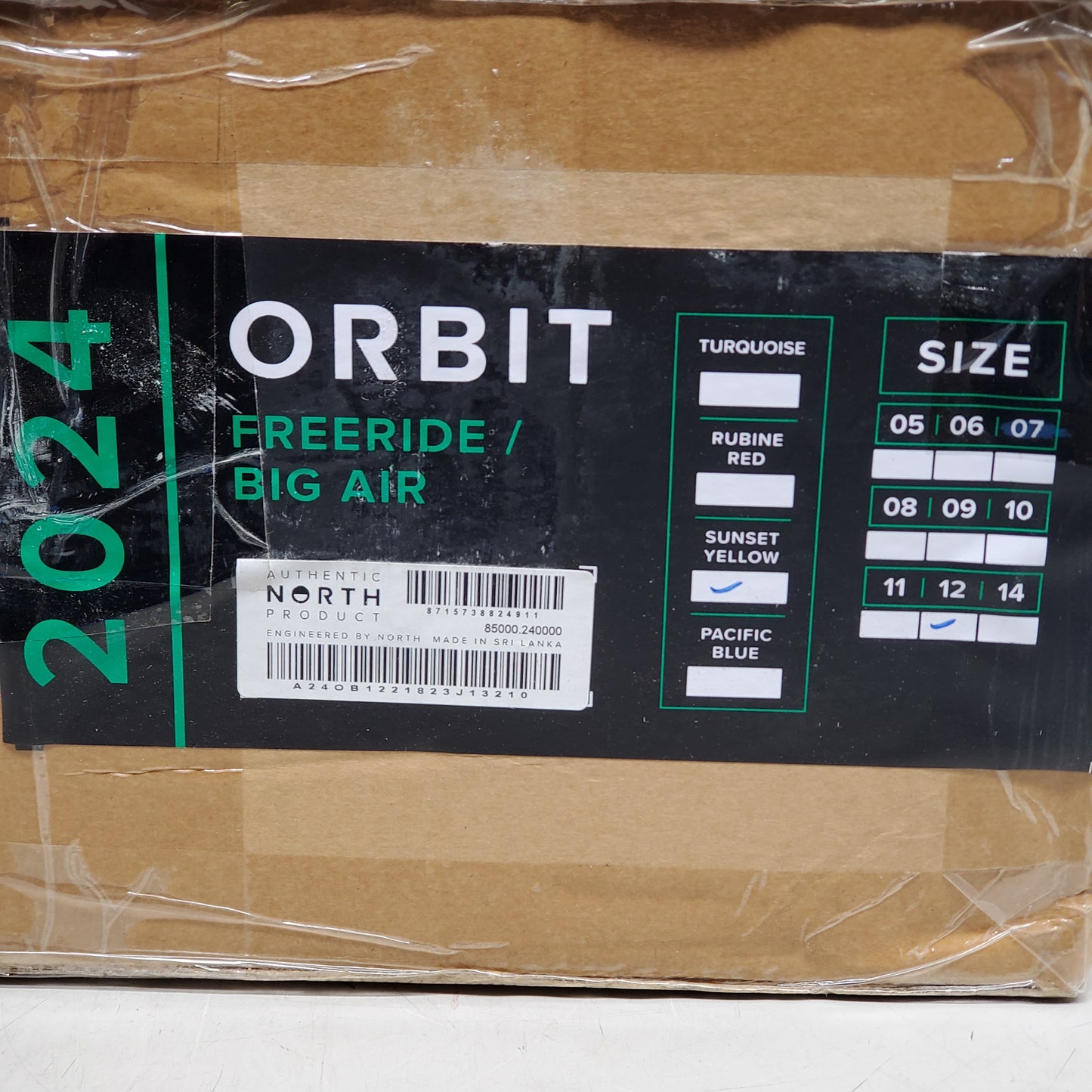 NORTH ACTION SPORTS Orbit Freeride / Big Air Water Surfing Kite 2024 12 Meter Sunset Yellow 85000.240000