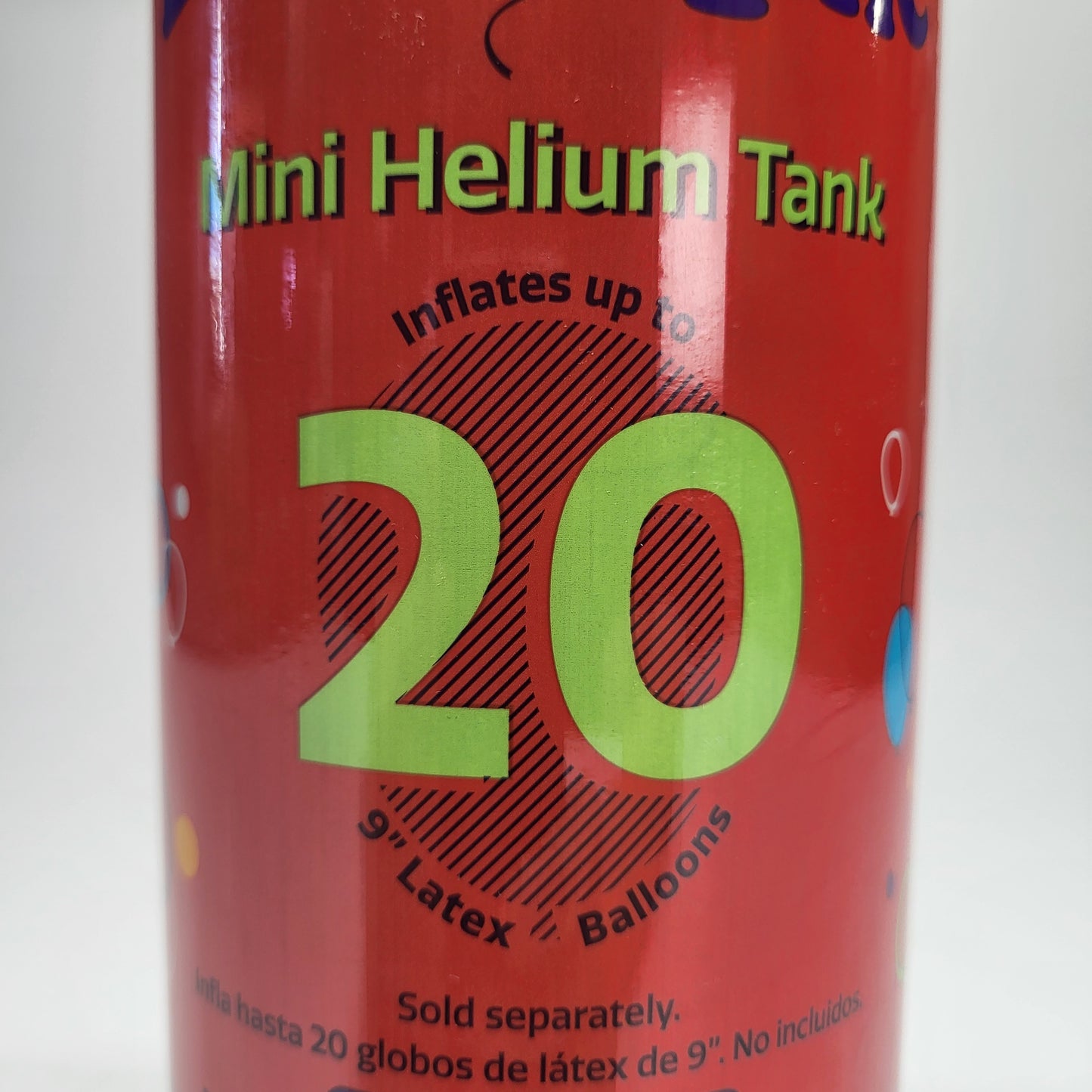 ZA@ BALLOON TIME  Mini Helium Tank  INFLATES 20 BALLOONS
