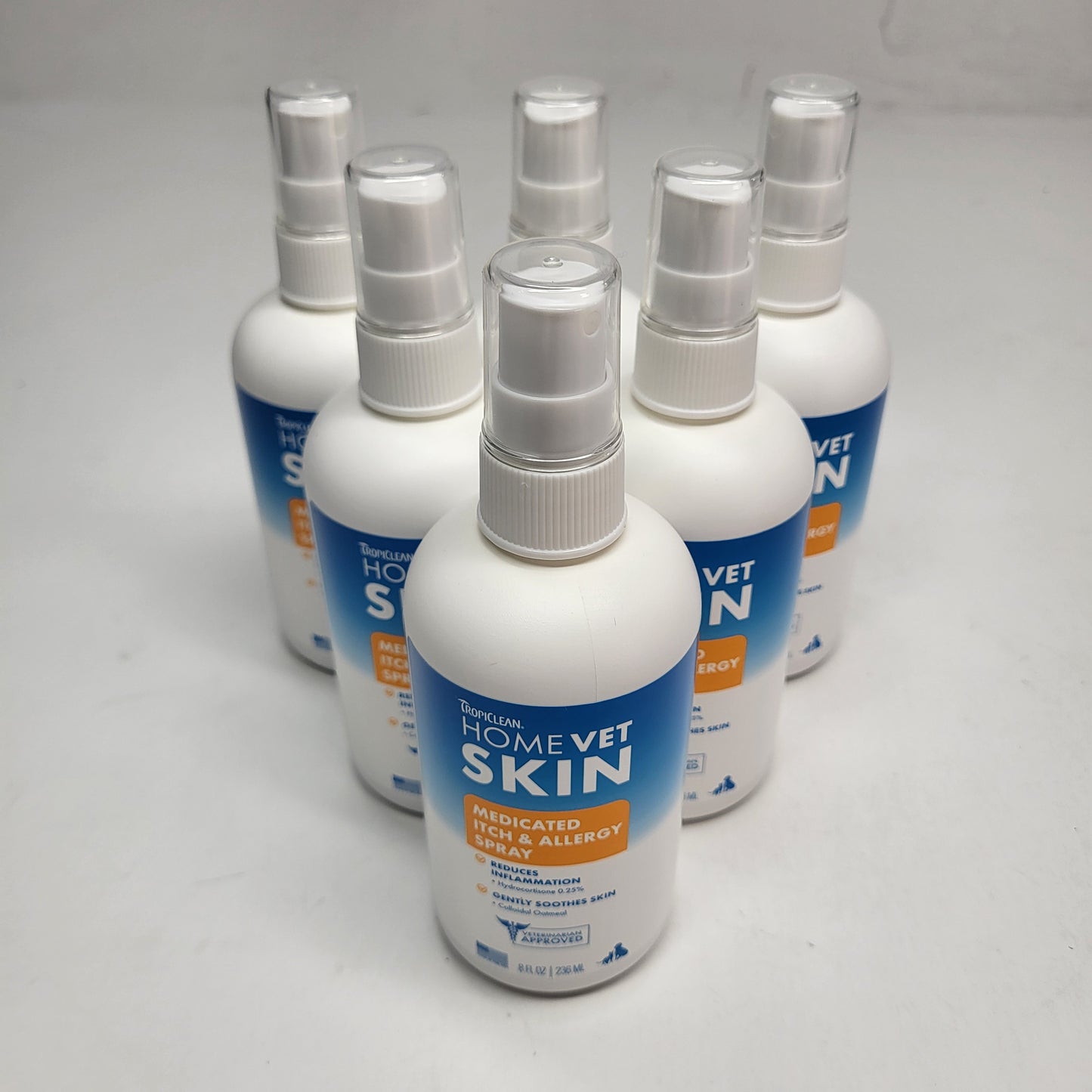 TROPICLEAN (6 PACK) Homevet Medicated Itch & Allergy Spray 8 oz 05/28