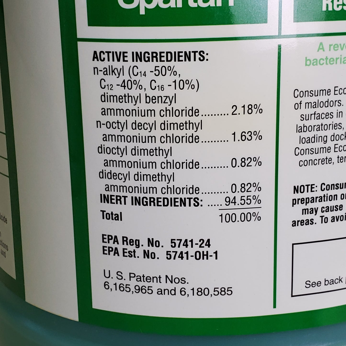 ZA@ SPARTAN Consume Eco-Lyzer Neutral Disinfectant Cleaner 1 gal 3297