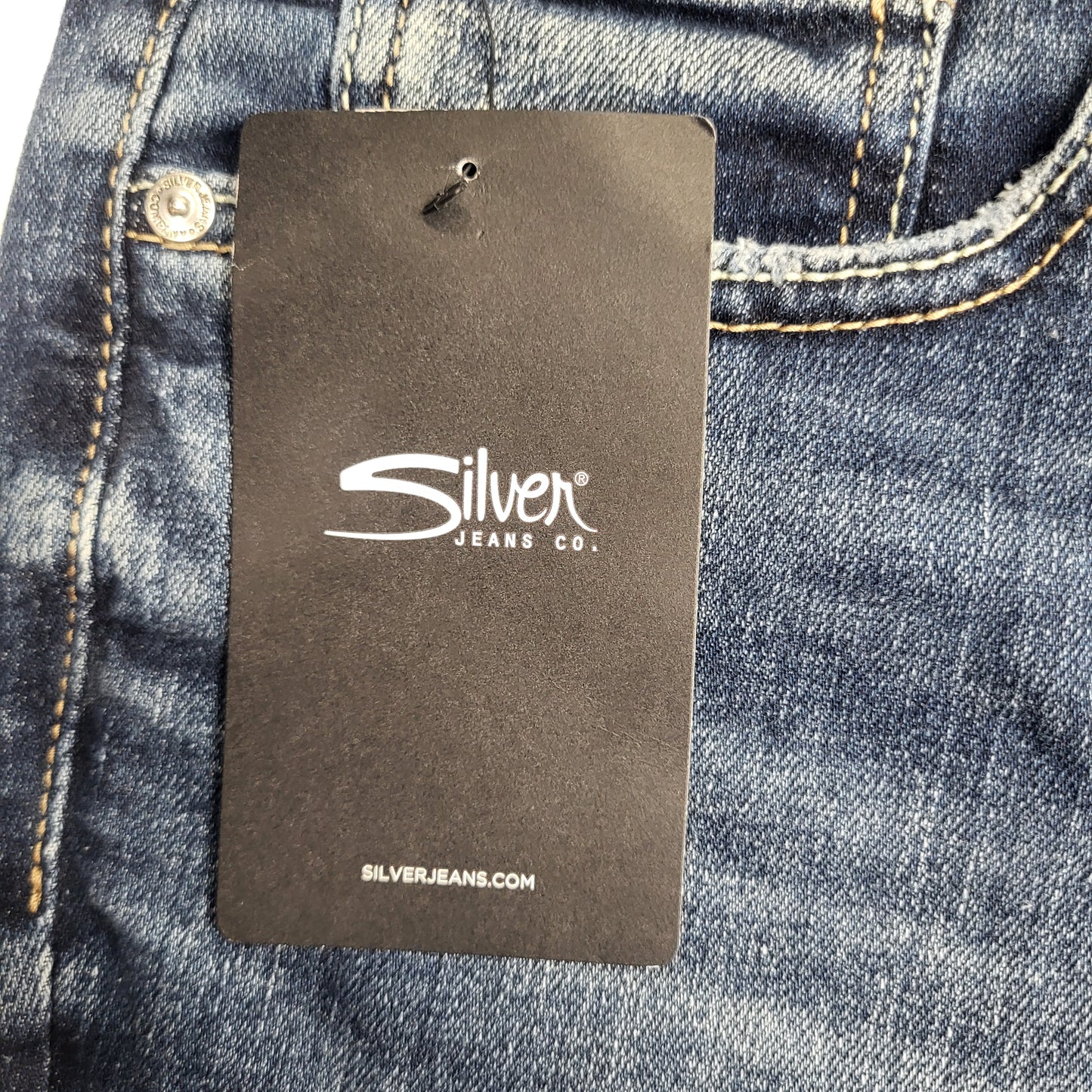 SILVER JEANS CO. Suki Curvy Fit Straight Leg Sz 34/29 Indigo L93413EAE389