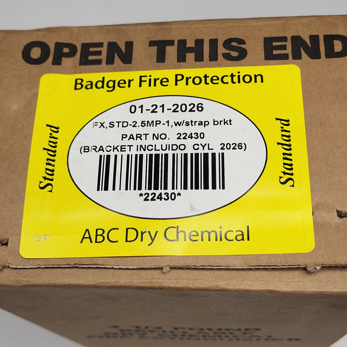 BADGER FIRE PROTECTION Refillable Dry Chemical Fire Extinguisher  2.5 lbs 22430