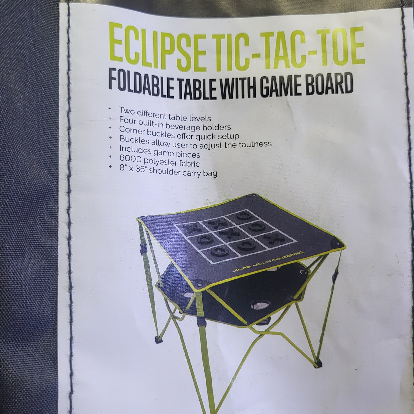 ALPS MOUNTAINEERING Eclipse Foldable Game Pieces Tic Tac Toe Table  27"X27"X26"