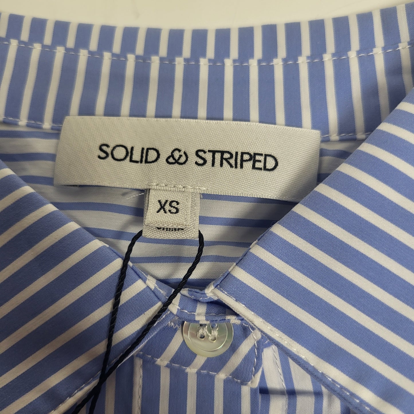 SOLID AND STRIPED The Avril Stripe Button-front Shirt XS Colorblock Marina SU26B2287PYDCBM