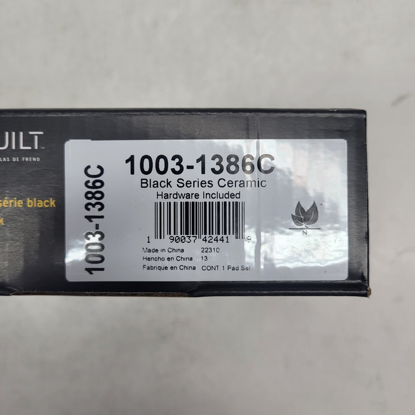 QUALITY-BUILT Ceramic Disc Brake Pad Set Black 1003-1386C